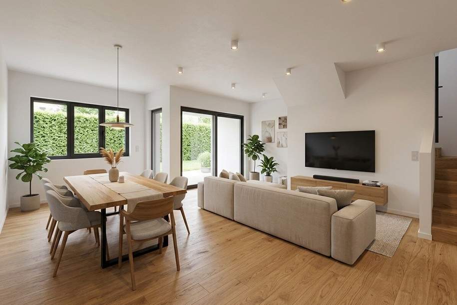ERSTBEZUG | Wohnen am Fluss | Garten | Terrasse | Panoramablick, Haus-kauf, 394.000,€, 2490 Wiener Neustadt(Land)
