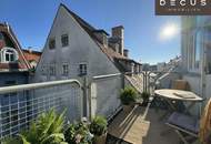 | CHARMANTE 3 ZIMMER-MAISONETTE-DACHGESCHOSSWOHNUNG MIT GALERIE | SONNIGER BALKON | CA. 80 m² | 4. OG | TEILWEISE SANIERUNGSBEDÜRFTIG | RUHIGER INNENHOF | IDEALE LAGE