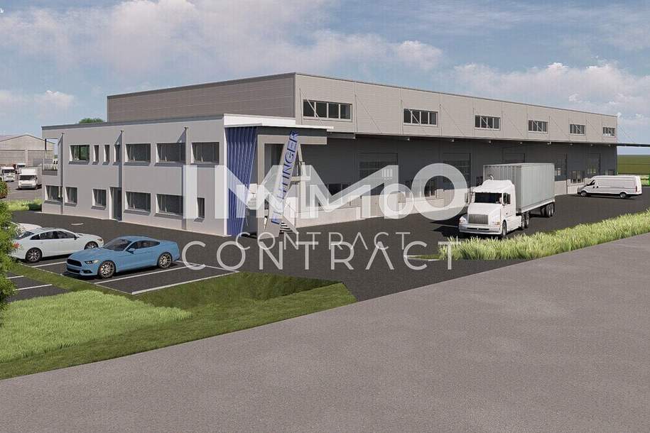 Neue moderne Produktions- und oder Lagerhalle mit Bürotrakt in bester Lage von St. Valentin, Gewerbeobjekt-miete, 7,50,€, 4300 Amstetten