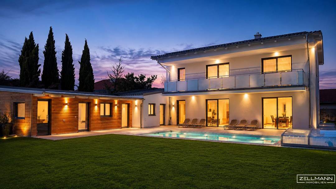 GOLS beim Neusiedler See | ERSTBEZUG | exklusive Villa mit Pool, Sauna &amp; großem Garten | ZELLMANN IMMOBILIEN