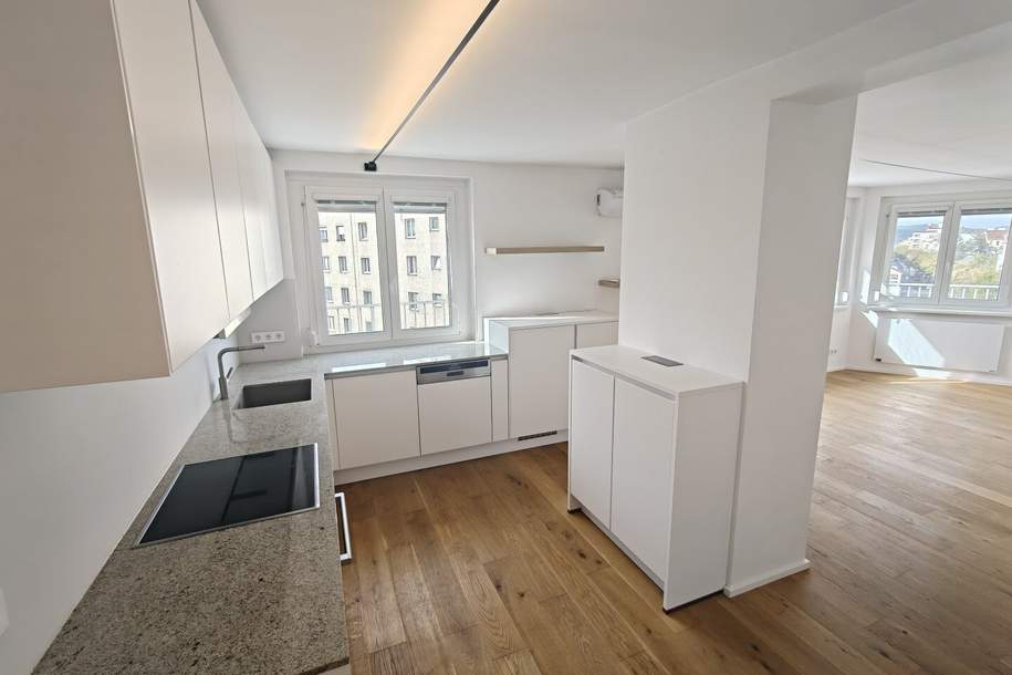 stylische 55m² Dachgeschosswohnung | 2 Zimmer | 23m² Terrasse mit Süd-West Blick | Klimaanlage & Außenjalousien, Wohnung-miete, 1.100,00,€, 1140 Wien 14., Penzing