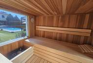Neuwertige Doppelhaushälfte mit Gartenparadies, Pool, Sauna, im Villenviertel beim Wasserwald