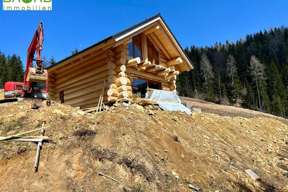 Alpines Rundstamm-Chalet | Wohnen & Vermieten mit Freizeitwidmung in Bergidylle, Haus-kauf, 342.000,€, 9020 Klagenfurt(Stadt)