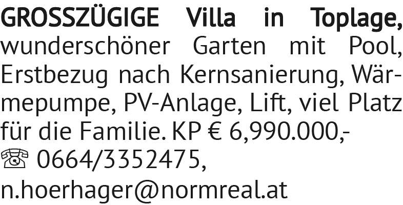 GROSSZÜGIGE Villa in Toplage, wunderschöner Garten mit Pool, Erstbezug nach Kernsanierung, Wärmepump