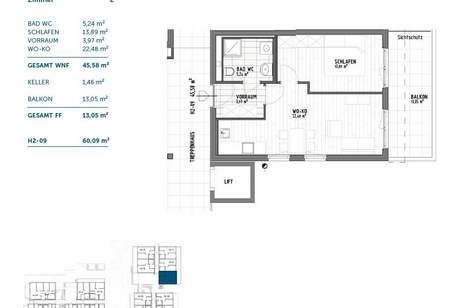 ERSTBEZUG - gemütliche 2-Zimmerwohnung mit großem Balkon und Garagenplatz!, Wohnung-miete, 880,16,€, 8051 Graz(Stadt)