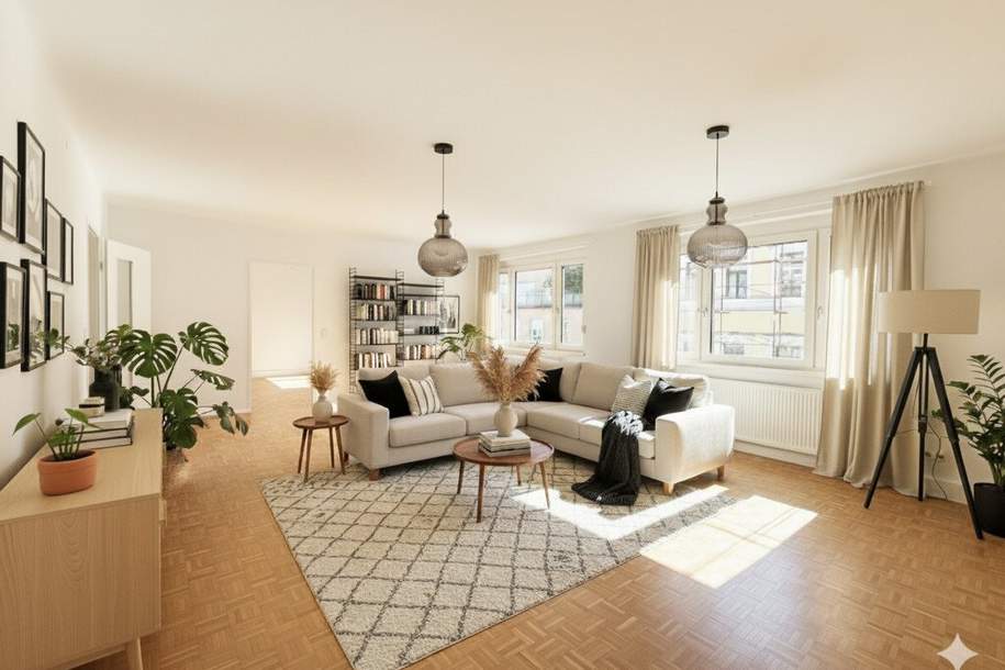 HELL UND SEHR GROSSZÜGIG - HOCHWERTIG SANIERTE 5-ZIMMER-WOHNUNG MIT BALKON IM 5. LIFTSTOCK, Wohnung-miete, 2.590,00,€, 1070 Wien 7., Neubau