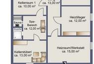 Bungalow in Siedlungsrandlage mit sensationellem Garten und Sauna-Bereich
