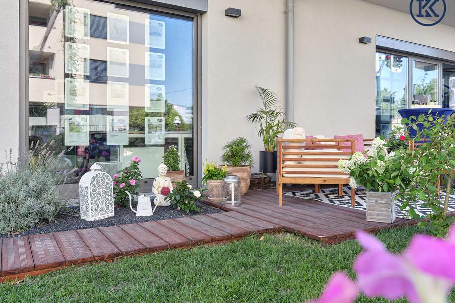 Lokal mit Garten & 2 Stellplätzen in der Garage, Gewerbeobjekt-kauf, 420.000,€, 1220 Wien 22., Donaustadt