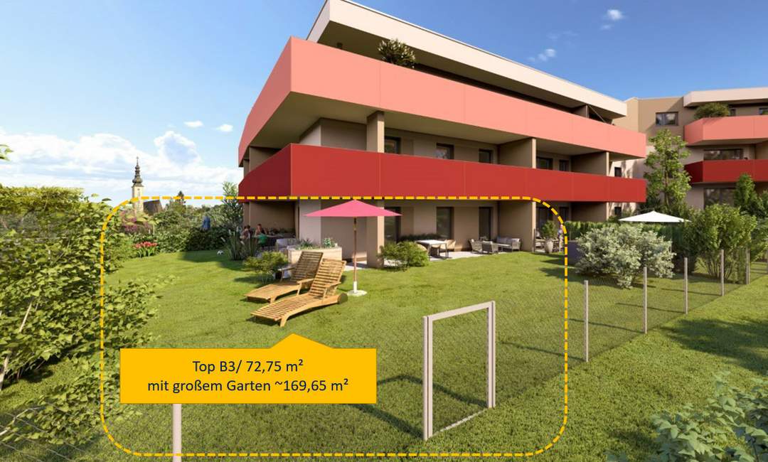 Traumhafte 3 Zi-Gartenwohnung in den STADTTERRASSEN PEUERBACH - provisionsfrei! ** JETZT FRÜHKÄUFER-RABATT!**