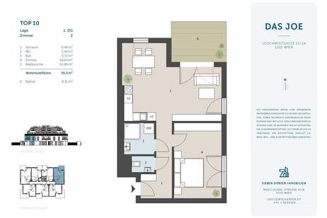 Das JOE - Morgensonne | 2 Zimmer mit Balkon | Fertigstellung Ende 2025, Wohnung-kauf, 320.000,€, 1210 Wien 21., Floridsdorf