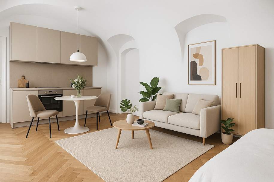 Hofseitiges Apartment mit schöner Gewölbedecke! Für Kurzzeitvermietung geeignet!, Wohnung-kauf, 240.500,€, 1050 Wien 5., Margareten