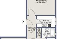 Sievering - ruhige Gartenlage - 2. und letzter Stock - große Loggia - schönes 2-Zimmer-Apartment (3. Zimmer möglich)
