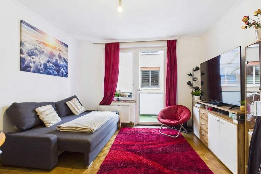 Linz/Stadt: BEFRISTET VERMIETETES CITY APARTMENT im Herzen von Linz ca. 45,28 m² + Loggia, Wohnung-kauf, 197.000,€, 4020 Linz(Stadt)