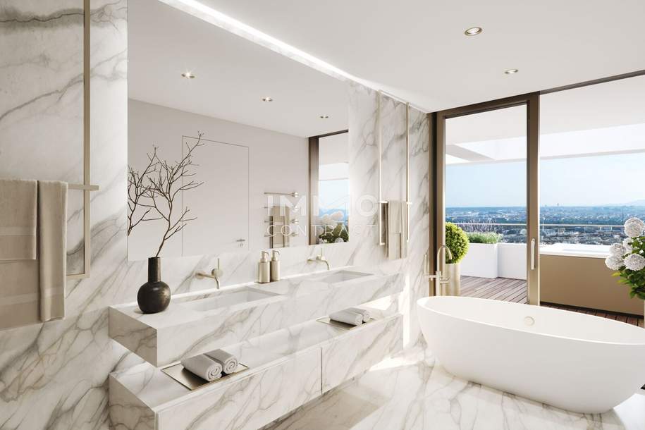 DANUBEFLATS: Penthouse im höchsten Wohnturm Österreichs mit Ausblick wohin das Auge reicht - NEW, Wohnung-kauf, 424.710,€, 1220 Wien 22., Donaustadt