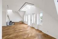 Lichtdurchflutete 3-Zimmer-Dachgeschosswohnung mit zwei Balkonen & ca. 54 m² Dachterrasse nahe Schönbrunn