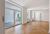 Neuwertige Zwei-Zimmer-Altbauwohnung mit herrlicher Terrasse und Loggia direkt beim Naschmarkt