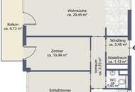 Helle 3-Zi-Wohnung mit Balkon, Wohnküche & Tiefgarage