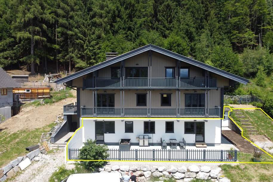 Aussichtslage am Kronberg: 100m² Erdgeschoßwohnung mit großer Terrasse und Gartenanteil. Zweitwohnsitz möglich!, Wohnung-kauf, 399.000,€, 4812 Gmunden