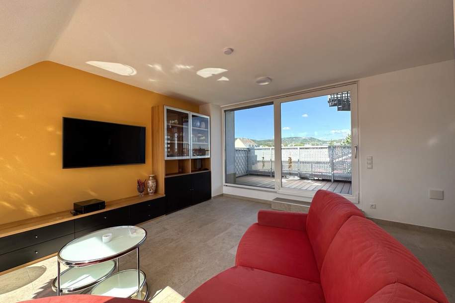 HUTWEIDENGASSE | Exklusives Penthouse mit traumhafter Dachterrasse | 3 Zimmer | ca. 99 m² Wohnfläche | teilmöbliert | zzgl. Duplex-Stellplatz, Wohnung-miete, 2.199,00,€, 1190 Wien 19., Döbling