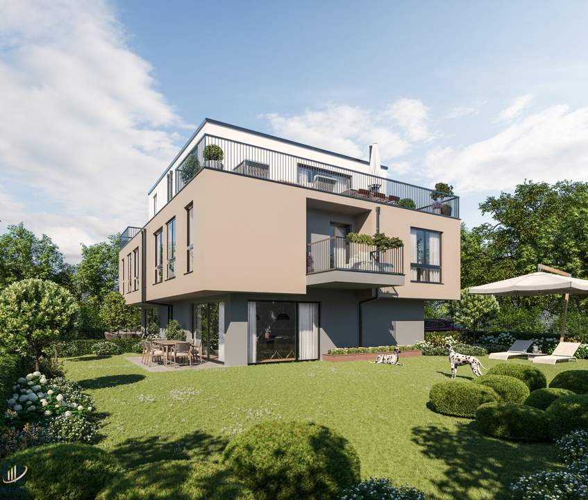Exklusive Designer-Doppelhaushälfte mit Garten & Dachterrasse in urbaner Ruhelage