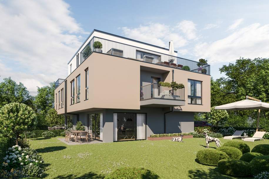 Exklusive Designer-Doppelhaushälfte mit Garten &amp; Dachterrasse in urbaner Ruhelage, Haus-kauf, 819.000,€, 1210 Wien 21., Floridsdorf