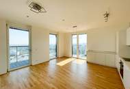 Marina Tower: Über den Dächern Wiens – vermietete 3-Zimmer-Eckwohnung im 22. Stock mit Loggia und Weitblick
