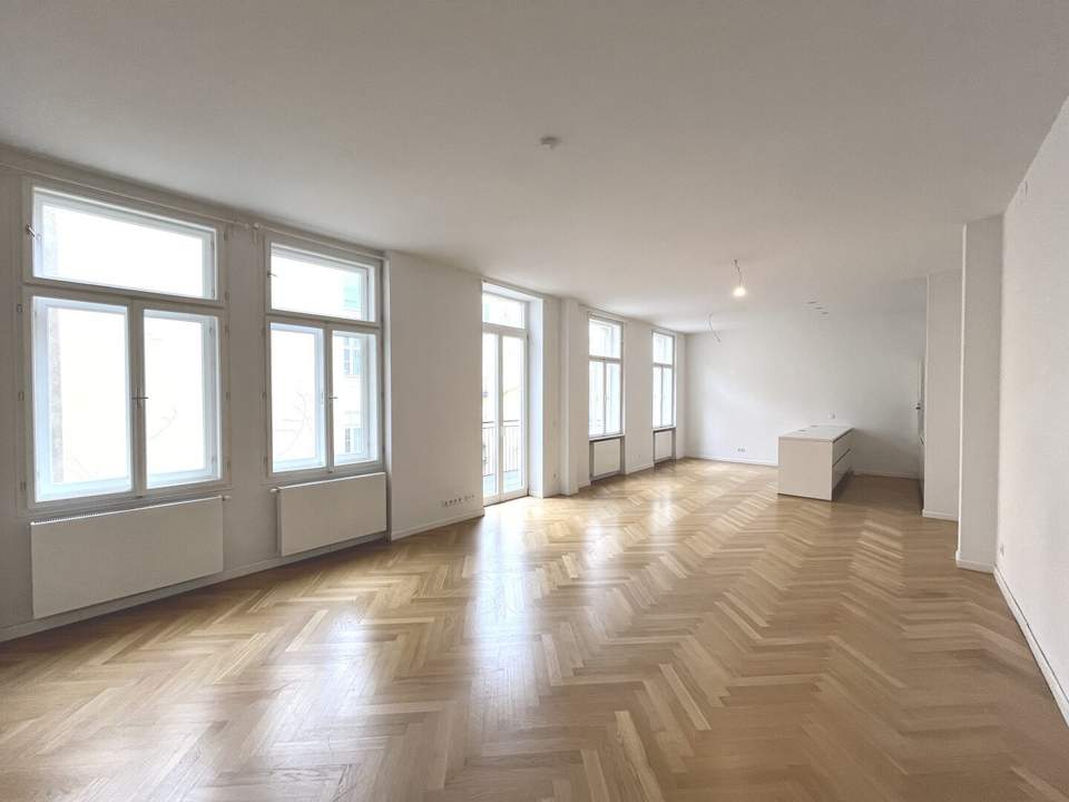 1030! Stilvolle, sehr schöne 3-Zimmer Altbauwohnung mit W/Balkon und zwei Bädern nahe Rochusmarkt!