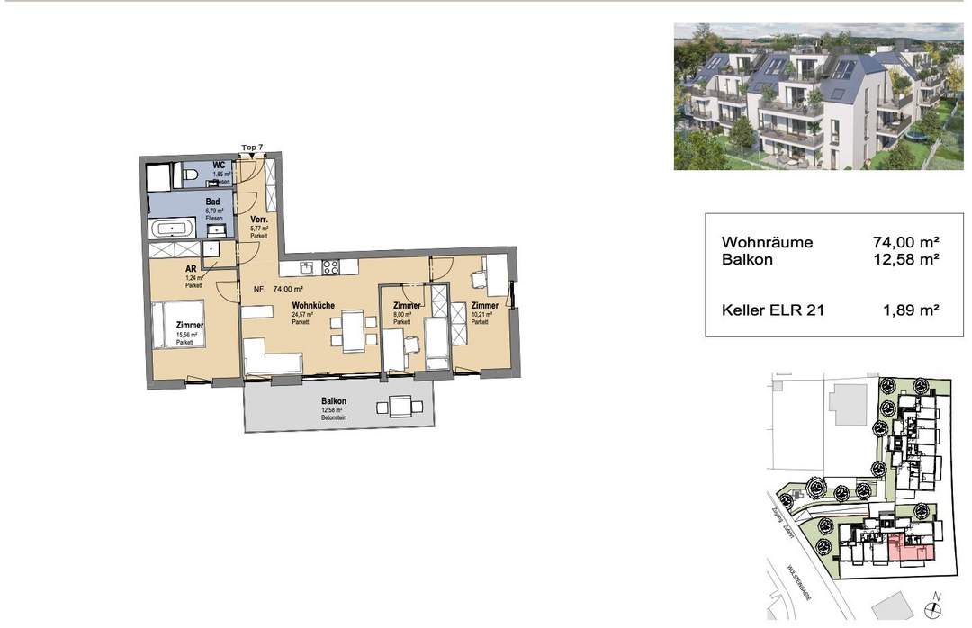 Neues Projekt in der Schwarzelackenau beim Marchfeldkanal - noch 18 Einheiten verfügbar!