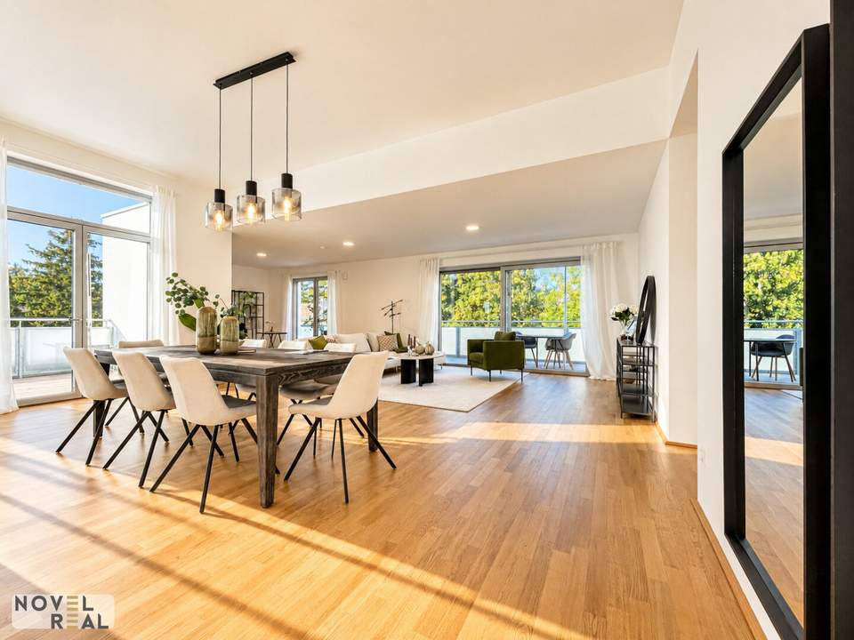 Penthouse – Wohnluxus ohne Schrägen mit Terrassen und Blick ins Wienerwald Grün!