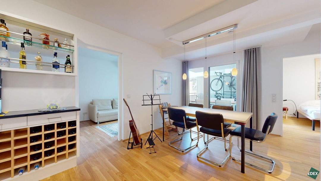 Moderne 3-Zimmer-Wohnung mit Balkon und Garagenplatz beim Kutschkermarkt