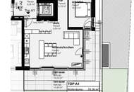 DUETT PARKSTRASSE: Top A1, 2 Zimmer, große Terrasse und Eigengarten