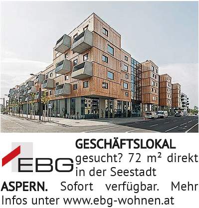 GESCHÄFTSLOKAL gesucht? 72 m² direkt in der Seestadt ASPERN. Sofort verfügbar. Mehr Infos unter