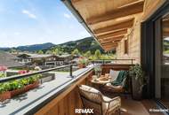 Mit dem Lift direkt in Ihr neues exklusives Penthouse mit Glaskamin und Traum Ausblick in Aurach bei Kitzbühel -
