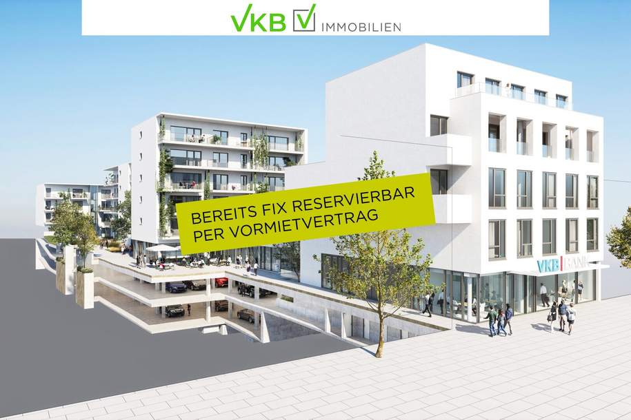 3-Zimmer Neubauwohnung mit Balkon im VKB Park Mercurius - 75,96 WFL + 11,82 m² Loggia, Wohnung-miete, 1.048,48,€, 4600 Wels(Stadt)