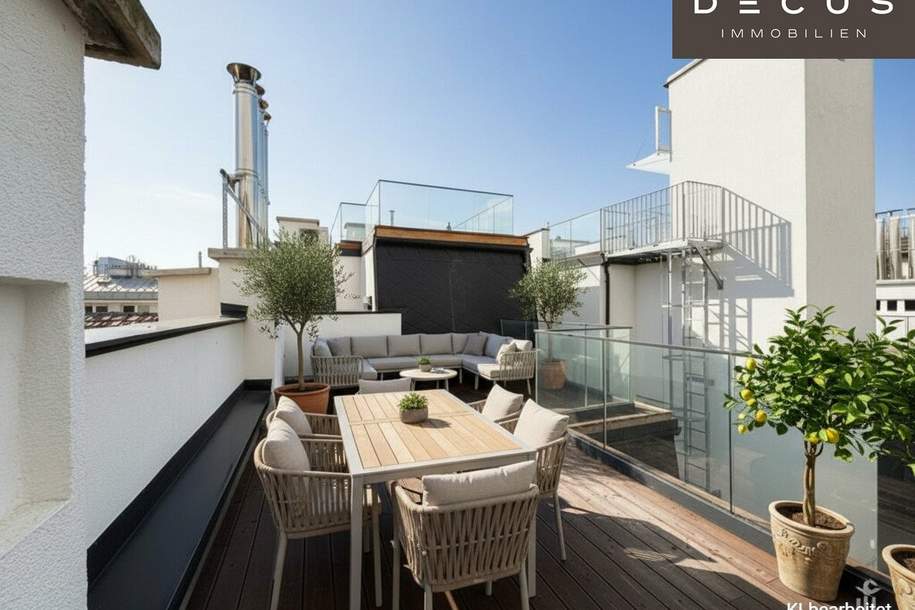 4 ZIMMER DACHGESCHOSSRESIDENZ | MIT SONNIGER TERRASSE UND VIEL PRIVATSPHÄRE | MODERN AUSGESTATTET, Wohnung-kauf, 1.299.000,€, 1020 Wien 2., Leopoldstadt