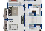 Helle 6-Zimmer-Wohnung mit 2 Balkonen, 2 Bädern und Kamin