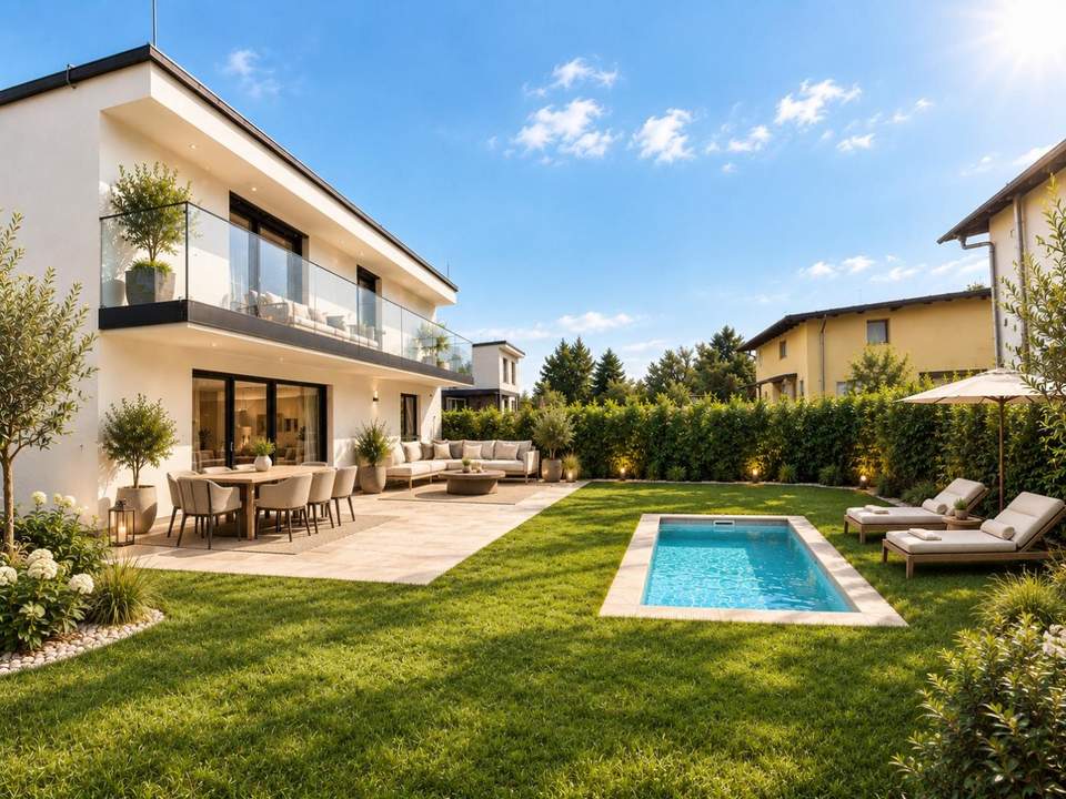Privates Refugium mit Pool & Garten in idyllischer Grünlage