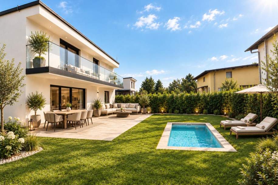Privates Refugium mit Pool & Garten in idyllischer Grünlage, Haus-kauf, 865.000,€, 1210 Wien 21., Floridsdorf