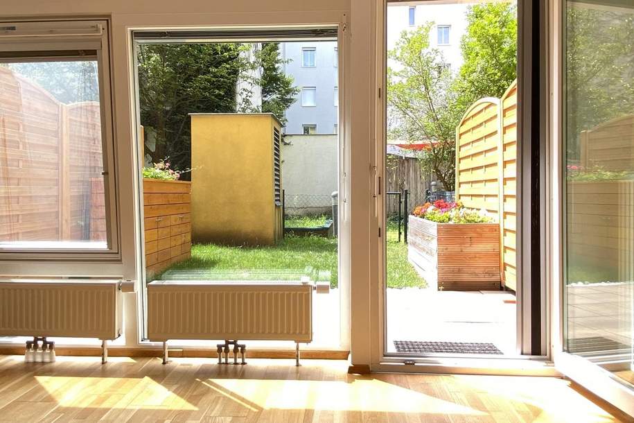 3 ZIMMER GARTENWOHNUNG | RUHE | VIEL STAURAUM | TERRASSE | 2 WC | GARAGE | EINBAUKÜCHE, Wohnung-miete, 1.600,00,€, 1210 Wien 21., Floridsdorf