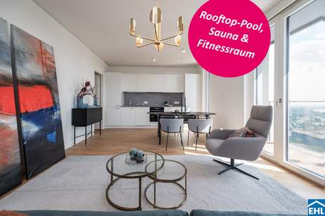 Erstbezug im VIENNA TWENTYTWO bei der U1 *Rooftop-Pool inklusive*, Wohnung-miete, 1.520,00,€, 1220 Wien 22., Donaustadt