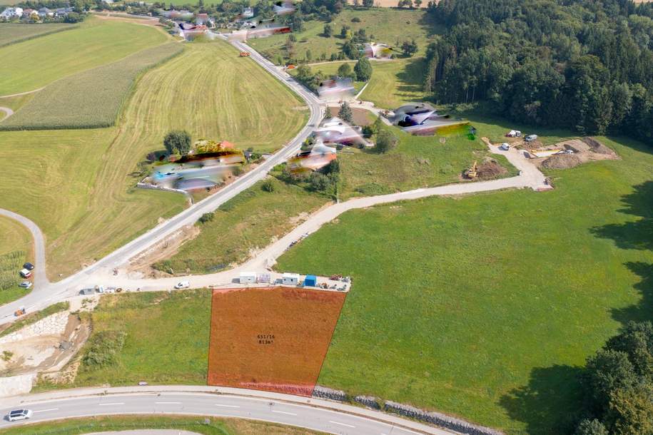 Wohnen im Grünen &amp; doch stadtnah! 813 m² Baugrund mit traumhaftem Ausblick in ruhiger/grüner Lage!, Grund und Boden-kauf, 96.000,€, 4441 Amstetten