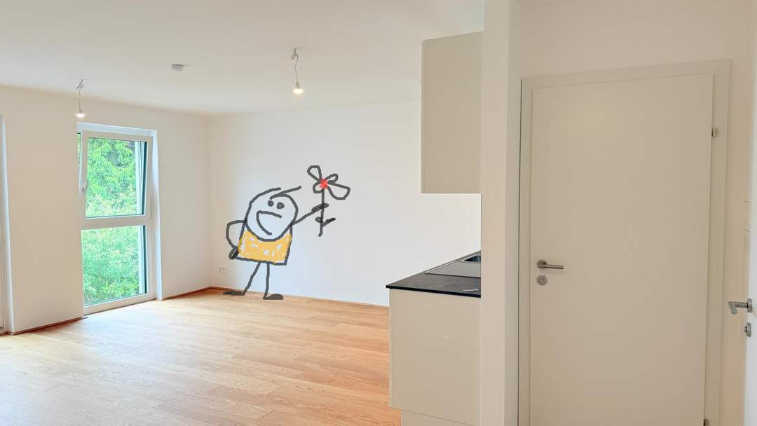 Tolle Wohnung statt Hinterholz, in deckengekühlter Ruhelage ca. 53m2 (weitere 2 Zimmer mit Balkon frei), Stellplatz möglich und erwünscht!!