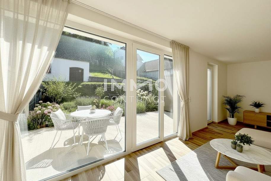 4ZI-REIHENHAUS mit NEBENGEBÄUDE (BÜRO) in Grünlage inkl.2 Parkpl.- € 310.134,38 Eigenmittel + WBF 230.478,29 - monatl. 700,94 BK+WBF, Haus-kauf, 540.613,€, 3500 Krems an der Donau(Stadt)