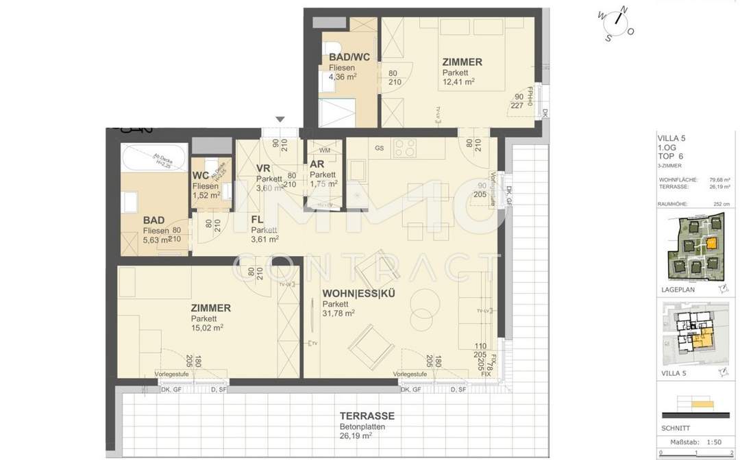 KREMSER WOHNDOMIZIL 3Zi- 80qm - Terrasseneigentum, Lift, Tiefgarage, in beliebter Grünruhelage