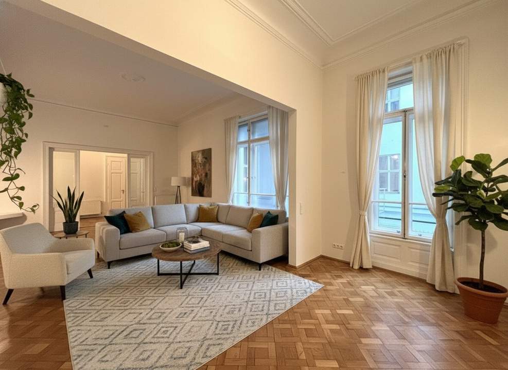 Traumhafte 4-Zimmer-Altbauwohnung mit Balkon, Loggia &amp; 2 Bädern in 1030!