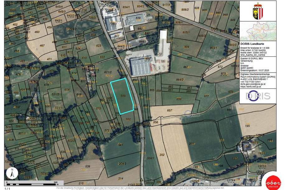 Landwirtschaftsgrundstück in verkehrsgünstiger Lage, Grund und Boden-kauf, 70.000,€, 4715 Grieskirchen