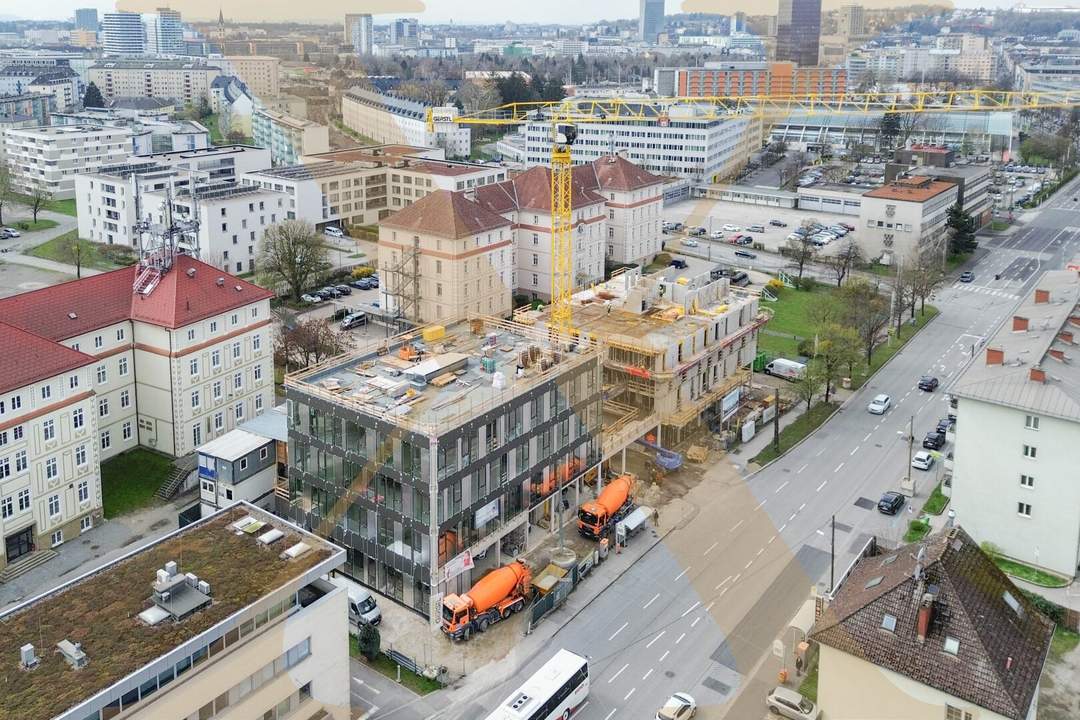 Einzigartige Neubau Geschäfts-/ Praxisflächen im Neubau "Med Cube Linz Mitte" zu vermieten!