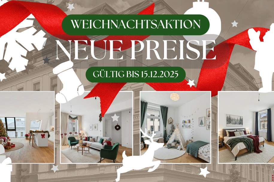 Weihnachtsaktion - NEUE PREISE | 4-Zimmer Dachterrassenwohnung nahe dem AUGARTEN | TOP14, Wohnung-kauf, 1.090.000,€, 1200 Wien 20., Brigittenau