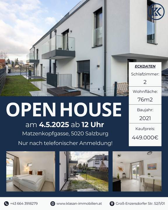 Tolle 2-Zimmerwohnung mit Garten und Abstellplatz, in Salzburg, Nahe Red - Bull Trainingszentrum!
