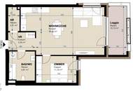 Moderne 2-Zimmer-Wohnung mit großer Wohnküche & sonniger Loggia
